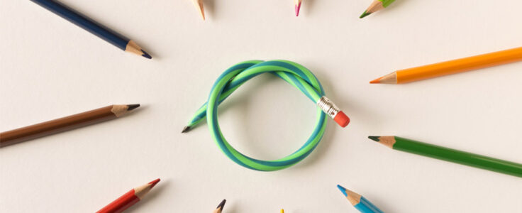 creative and flexible arrangement of pencils